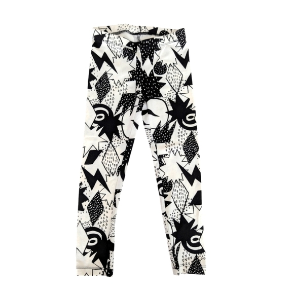 Cat & Jack Other - NWOT Cat & Jack Cotton Girls Leggings WHITE & BLACK Pattern Size S 6x